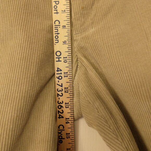 Brooks Brothers Hudson Corduroy pants mens 35x30 khaki tan flat front dress - Picture 4 of 7
